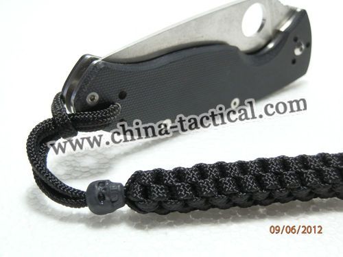 hunting knife-paracord knife lanyard-lanyard-skull beads-skull head-military, 63A021