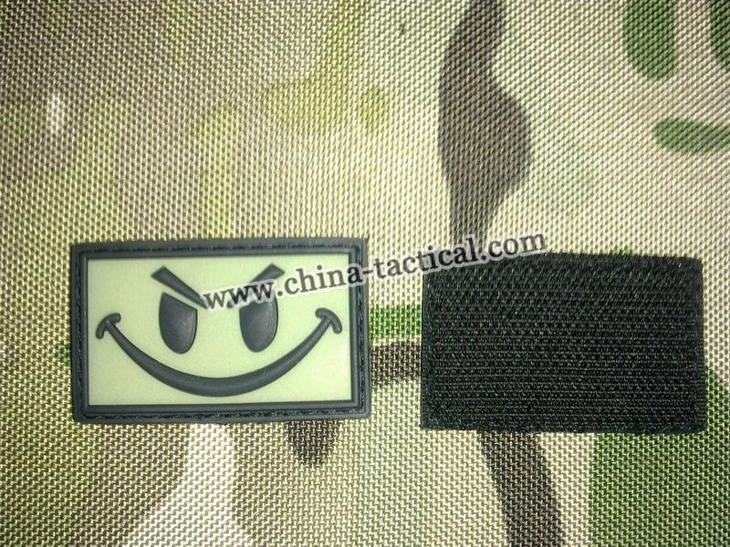 Grow in dark PVC patch-Smiliey Face PVC patch-Smiliey Face, JL-P010